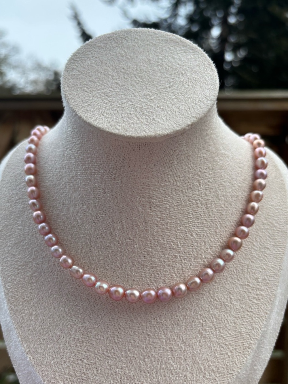 Genuine Pink Pearl Necklace - Picture 5 of 8
